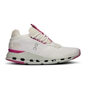 Women's White & Pink On Cloud Nova Sneakers